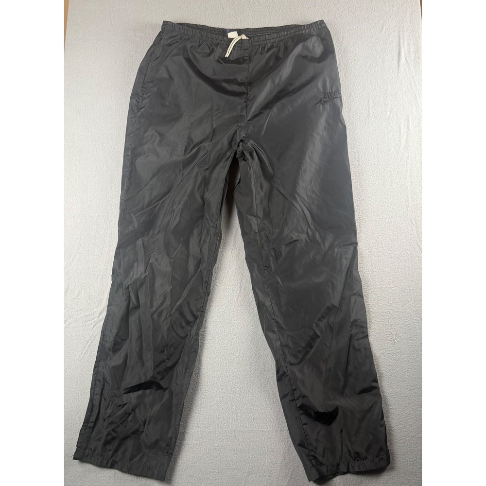 Nike Vintage 80's Windbreaker Pants Mens Large Black Nylon Track Swish Baggy